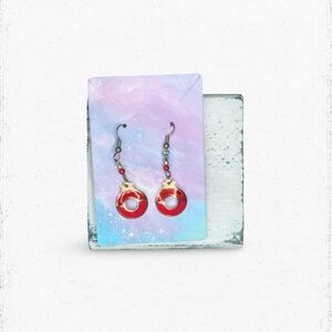 5011u. Berebi Enamel Earrings Coral